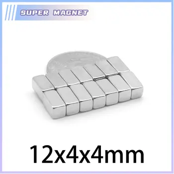 10/20/50/100/200/300pcs 12x4x4 Blokeerida Võimas Magnet Leht Super Neodüüm Magnet N35 Stong NdFeB püsimagnetitega 12*4*4
