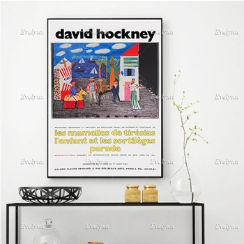 1981 Vintage Näituse Plakat Ehitustööde David Hockney Home Decor Pildid Seina Art Lõuend Elutoamööbel Teenetemärgi Ainulaadne Kingitus