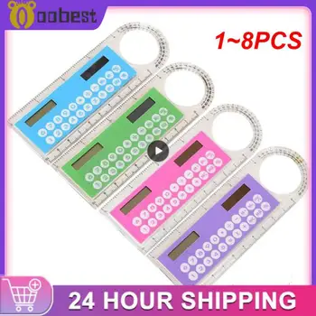 1~8PCS Värviline Läbipaistev Ekraan Kalkulaatorid Valitseja Kooli Kalkulaator Õpilane Calculatrice Teaduslike Kalkulaatorite
