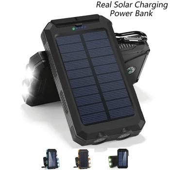 20000mAh Reaalne Solar Power Bank Laadija Dual USB-Porti Sisseehitatud Võimas Taskulamp Kolm kaitsemehhanisme Välise Aku Laadimine Päikese