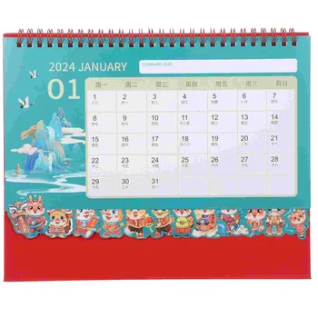 2024 Laua Kalender Desktop Kaunistused Hiina Stiilis Draakon Aasta Office Decor Tavaline