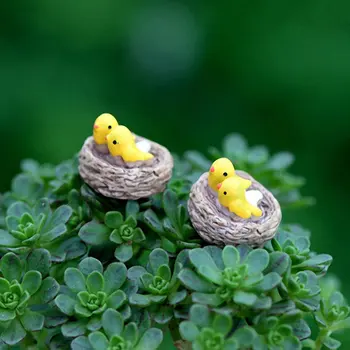 2tk Väike Lind Pesa Kujukeste Mini Oriole Vaik Käsitöö Haldjas Aias Miniatuuri Multikas Loomade DIY Maastiku Ornament Home Decor
