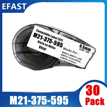 30Pack M21-375-595 Vinüül Märgis Indoor/Outdoor ID,Lab ja Seadmete Märgistamine, Must-Valge BMP21-PLUS,BMP21-LAB Printer