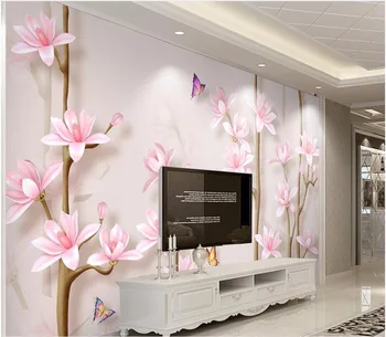 3d tapeet kohandatud seinamaaling Jade orhidee ehted TV taust seina maali 3d tapeet seina murals seinamaaling stereograph