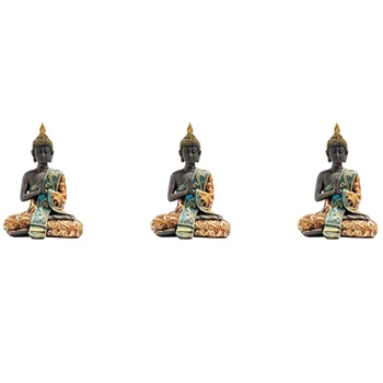 3X Buddha Kuju Tai Skulptuur Vaik Käsitöö Budismi Hindu Feng Shui Figuriin Meditatsiooni Home Decor Ornament