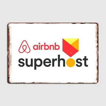 Airbnb Superhost Metallist Märk Seina Pubi Klassikaline Seinamaaling Plakat Tina Märk Plakat