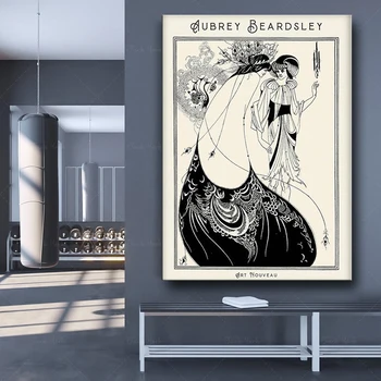 Aubrey Beardsley Plakat, Beardsley seelik, plakat, Aubrey Beardsley print, Art Nouveau plakat, prantsuse Kultuuri