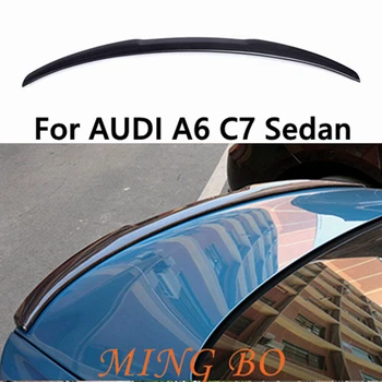 AUDI A6 C7 Sedaan M-Style Carbon Fiber FRP värvimata läikiv must Sepistatud süsinik Tagumine Spoiler 2012 2013-2016 Pagasiruumi Tiib