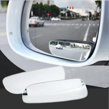 Auto Rearview Mirror Väike Ümmargune Peegel Klaas Piirideta High Definition Reguleeritav Tagurdamine Ajastiga Lainurk Peegel