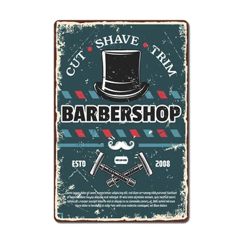 Barber Shop Vintage Plakat Shave & Soeng Metallist Tina Märke, Baar, Pubi Home Decor Seina Plaadid Kunsti Maali 20x30cm
