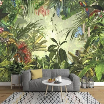 beibehang Kohandatud Käsitsi maalitud banaan vihmametsade seinast, seinamaal tapeet seina elutuba foto seina murals paberid home decor