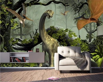 beibehang Kohandatud Põhjamaade käsitsi maalitud abstraktsed metsa dinosaurus cartoon laste tuba taustapildina papier peint