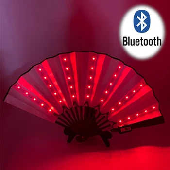Bluetooth-APP LED Hiina Käes Kokkuklapitavad Fänn Laadimine USB Kuma Kokkuklapitavad LED Fan Tantsu Tuled Fänn Pool, Tants Baar