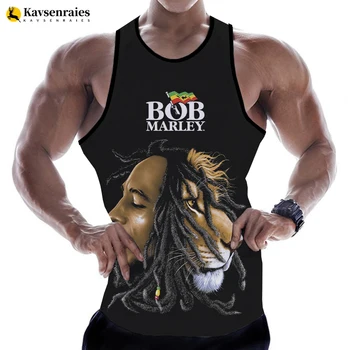 Bob Marley 3D Trükitud Tank Eesotsas Mehed Naised Hip-Hop Harajuku Streetwear Liiga Varrukateta Särgid, Meeste Riided Ropa Hombre