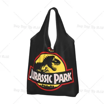 Custom Jurassic Parki Dinosaurus Prindi Kandekotid Naiste Kaasaskantav Suur Võimsus Toidupoed Tassima Kotid Shopper