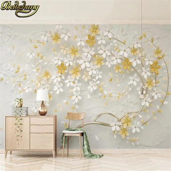 Custom Lill pressitud kuldne puu taustapildid eest elutuba papel parede taust seina paber maali tapeet seina decor