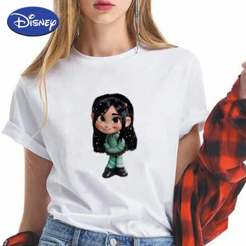 Disney Kawaii Väike Printsess Vanellope Naiste Riided O-kaelus T-särk Mood Harajuku Femme Vetement Prantsusmaa Dropshipping