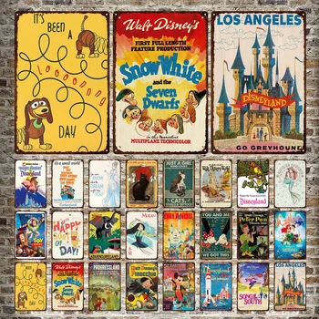 Disney Metallist Tina Märk Plaadi Walt Disney World Vintage Plakat Disneyland Metallist Märk Raua Maali Mänguasja Lugu Tahvel Home Decor