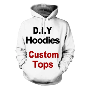 Diy Custom Disain Oma Stiili Polüester 3D-Topp Meeste Mood Vabaaja Tops Kohandada Hupparit Isiksuse Trükitud Tooteid Pullover