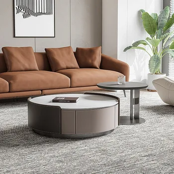 Elutoa mööbel itaalia väga lihtne sadul naha diivanilaud, TV kapp kombinatsioon kaasaegse ring