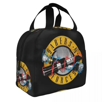 Guns N Roses Lightsaber Merch Lõuna-Kaasaskantav Kott Isoleeritud Lõuend Külmik Kott Termilise Toidu Picnic Lunch Box