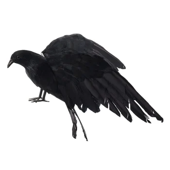 Halloween prop sulgedega lind Vares suur 25x40cm levib tiivad Must Vares mänguasi mudel mänguasi,Tulemuslikkuse prop