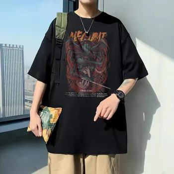Jaapani Anime Jujutsu Kaisen Fushiguro Megumi Trükitud Tshirt Meeste ja Naiste Mood Must T-särk, Meeste Harajuku Ülepaisutatud T-Särgid