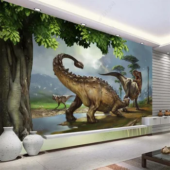 Jurassic World Dinosaurus Laste Tuba Kohandatud Seinamaaling Home Decor Foto Tapeet Lapsed Tuba Decor isekleepuv 3D Seina-Paber
