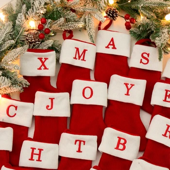 Jõulud Sokid Punane Tähestiku Tähti Jõulud Kudumist Parempidises Häid Jõule Kaunistused 2023 Xmas Tree Ripats Noel Kingitus