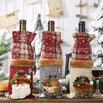 Jõulud Veini Pudel Hõlma Häid Jõule Decor Kodus Jõule Lumememm Tabel Decor Xmas Kingitus Head Uut Aastat Navidad