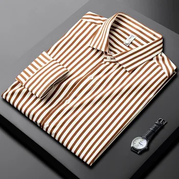 Kalli brändi meeste kontrastset värvi pika varrukaga, kanna särk 2023 sügisel uus peen triibuline mood vabaaja korts vastupidav särk
