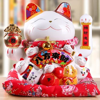 Keraamilised Õnnelik Kass Suur Viipab Paw Shop Avamine Kingitus Loominguline Ornament Õnn