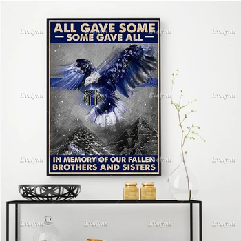 Kõik Andis Mõned Mõned Andis Kõik Tagasi Blue Sinine Joon eagle Plakat Seina Art Prints Home Decor Lõuend Ainulaadne Kingitus Ujuvad Raam