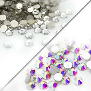 Küünte Võlu Glitter Crystal AB Hot Fix Rhinestones Küünte Kaunistused Kleit Komplektid Käsitöö Tarvikud Ja Materjalid