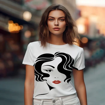 Lihtne Joon Ilu 3D Trükitud Naiste T-särk Vabaaja Naiste T-särk Fashion Trend Naiste T-särk Suvel Uus Naiste T-särk