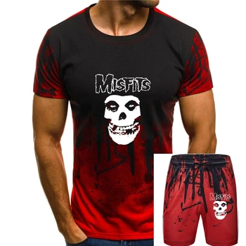 Meeste t-särk Misfits Kolju Psychobilly Horror Punk Goth Must Summer t-särk uudsus tshirt naised