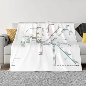 Melbourne Raudtee Võrgustiku Kaart, Ultra-Pehme Mikro Fliis Tekk