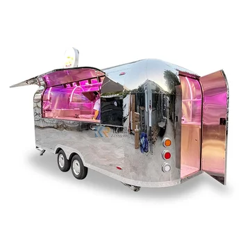OEM Mobiil Baar Toidu Haagise Airstream Mudel Hamburger Hot Dog kiirtoit Veoauto Väljas Pizza Ahi Toiduainete Ostukorv Täis Köök