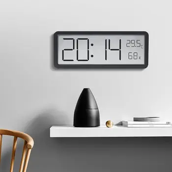 Plastikust Digital Wall Clock Time Temperatuur 2Colors Desktop digitaalkell LCD Ekraan Aku Jõul