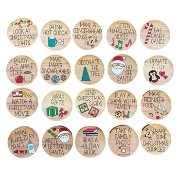 Puidust Jõulude Tulekuga Märkide Arvu Kalender Müntide Komplekt Kingitused Väikelapse Lapsed Teismelised Tüdrukud