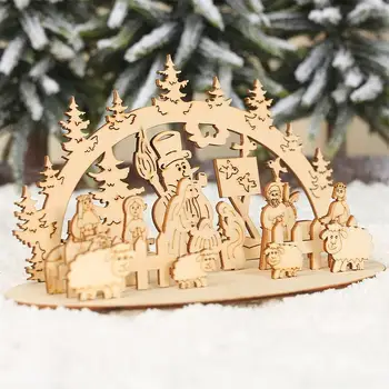 Puit 2D Jõulud Kristuse Seatud Usuliste Joonis Kogumine, Puidust põhjaga Käsitöö Woodcraft Ehitus Komplektid elutuba
