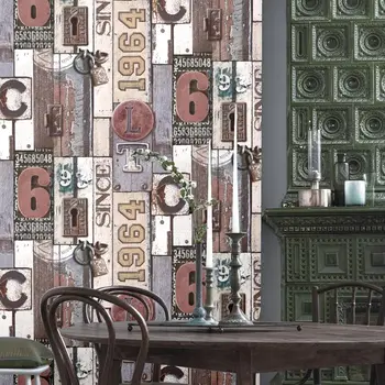 Retro Tööstus Tuul Tapeet Briti Nostalgia Telliskivi papier peint Seina paber, elutoas Diivan Taust Baari Kohvi Seinamaaling