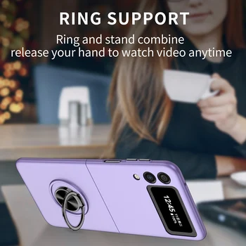 Ringi Bracket Auto Magnet Telefon Case For Samsung Galaxy Z Flip 3 4 Kokkuklapitavad Ekraan PC Kuulu Kaitse Kate Galaxy Z Murra 3 4