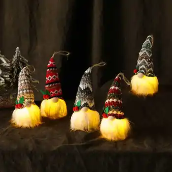 Rippuvad Valgustid Gnome Elf Näota Nukk Häid Jõule Kaunistused Koju Xmas Tree Ripats Ornament Navidad Natal Uus Aasta