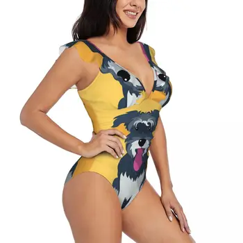 Ruffle 2023 Naiste Sexy Ühe Tükki Ujumistrikoo Supelrõivad Emane Koer On Kääbus Šnautser Monokini Trikoo Beachwear