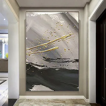 Suured Geomeetriline Tekstuur Kuld Lõuend Abstraktne Õlimaal Moodne Käsitöö Kodu-Seina Kaunistamiseks Kunst Seina Frameless