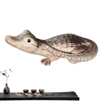 Tabel Alligaator Figuriin Alligaator Krokodill Desktop Mini Skulptuur Ruumi Kaunistused Väljas Decors Uuringu Tuba, Esik