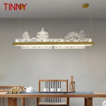 TINNY Kaasaegne Ripats Lühter LED 3 Värvid Hiina Kuld Luksus Loominguline Rippuvad Tuled Sisseseade Söögituba Tee-maja