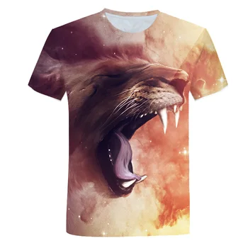 Uus 3D-Loomade Lõvi Meeste t-särk Suvel Prindi Kuningas Metsa Graafiline t-särgid 2021 Mood Vabaaja Naljakas t-särgid Streetwear