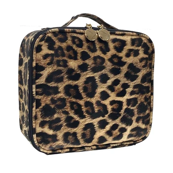 Uus Leopard Veekindel Kosmeetika Kott PU Nahk Travel Suure Mahutavusega Ilu Meik Juhul kott korraldaja